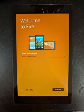 Amazon Fire Tablet - Black Front with Orange Display